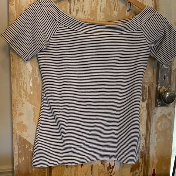 J. Crew cotton navy/white striped boat neck top, size S - Picture 6 of 7